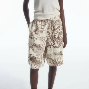 COS Botanical Print 100% Linen Short Boho Minimalist Oversized Womens 6